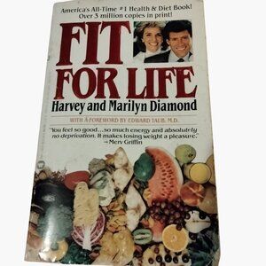 Fit For Life Cookbook Diamond Paperback 1987 Weight Loss Diet Healthy Living